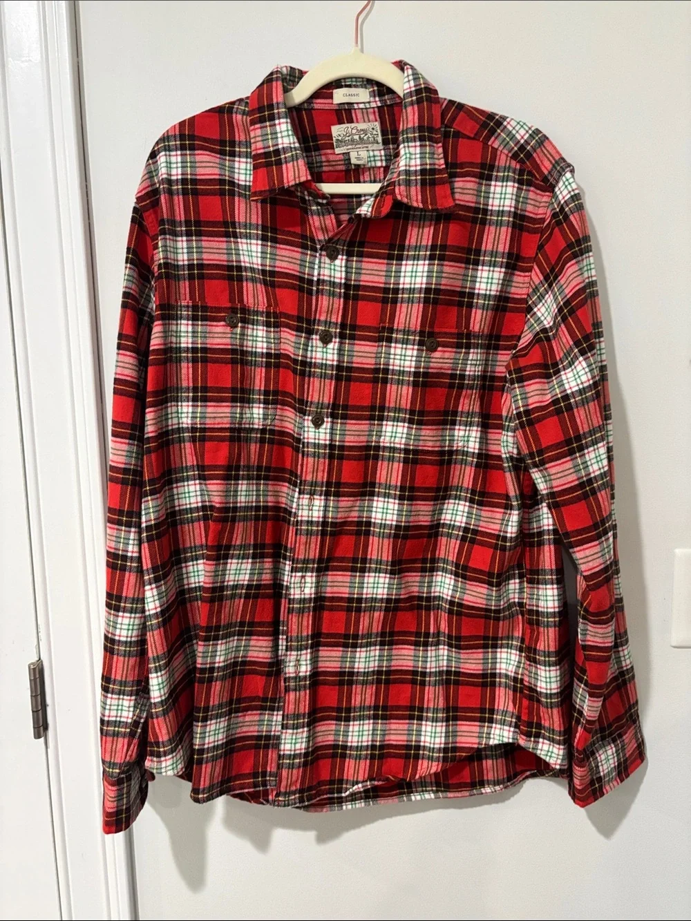 J.Crew Midweight Red Plaid Men's Flannel Shirt